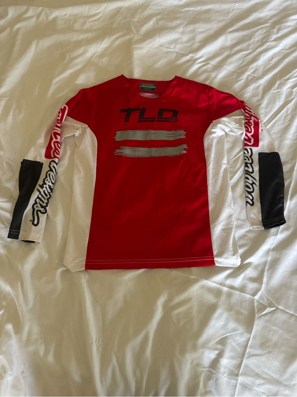 Kids' Long Sleeve Red and White MX Jersey